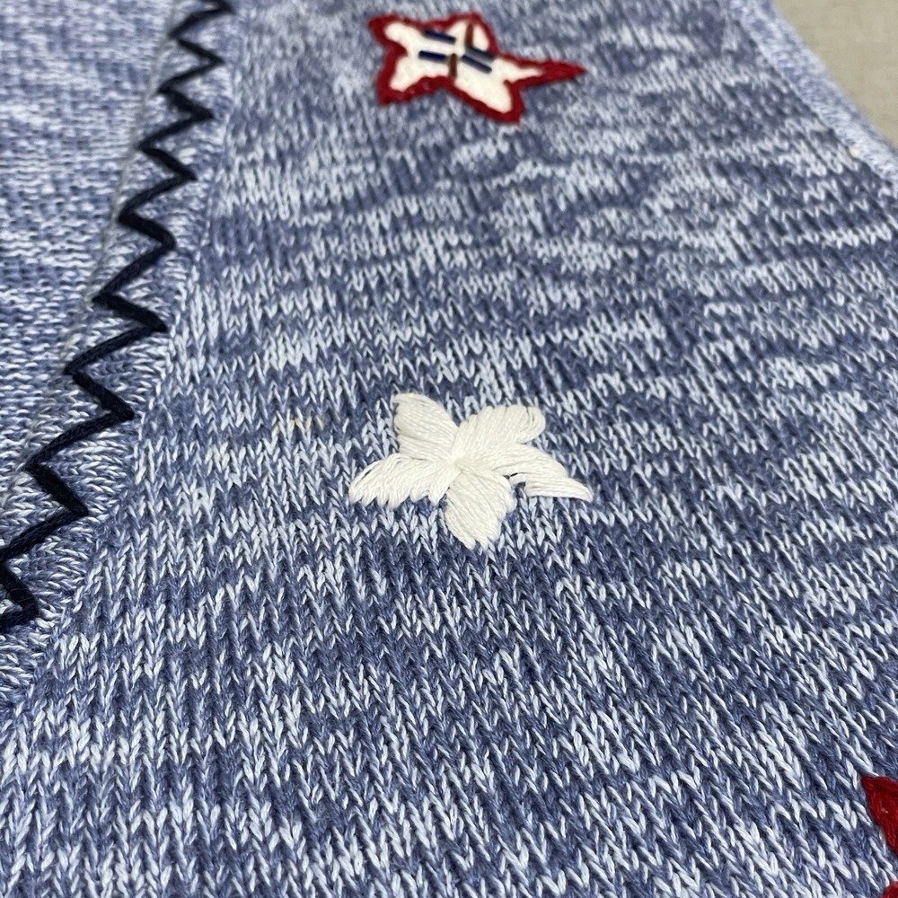Vintage Women's Vest  Patriotic Button Down‎ Sweater Vest Embroidered Top 90s - Picture 12 of 16